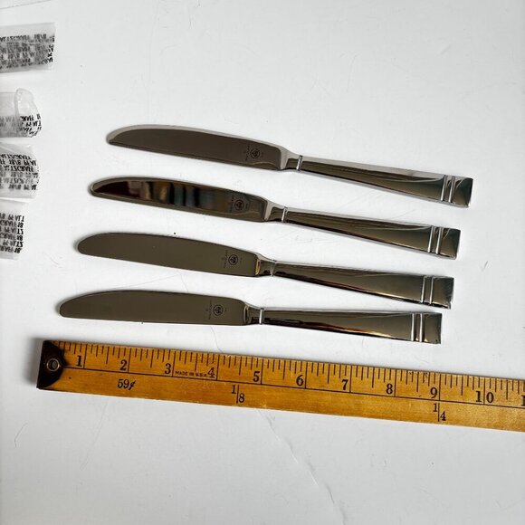 Pfaltzgraff PASSAGE Dinner Knife Knives set 4 new stainless steel New - Picture 2 of 4